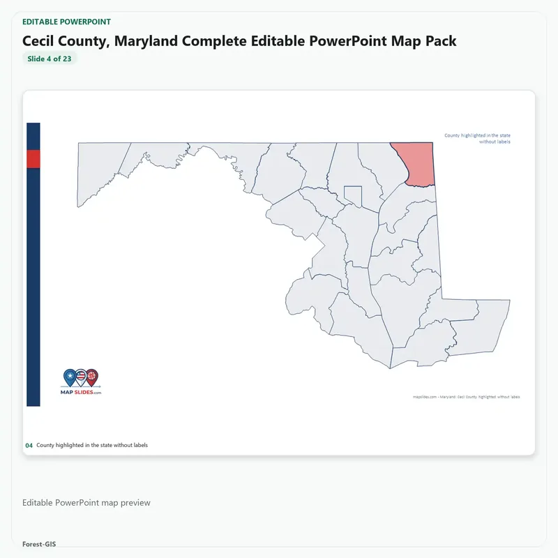 Cecil County, Maryland Editable Map Pack - Image 4