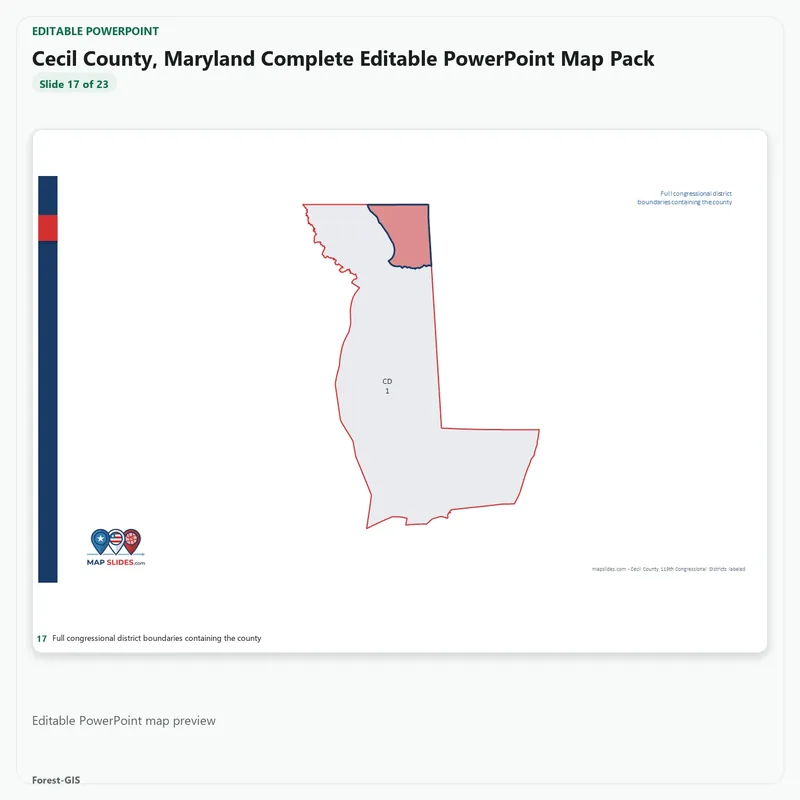 Cecil County, Maryland Editable Map Pack - Image 5
