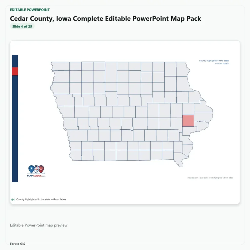 Cedar County, Iowa Editable Map Pack - Image 4