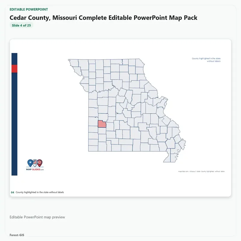 Cedar County, Missouri Editable Map Pack - Image 4