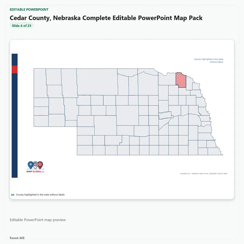 Cedar County, Nebraska Editable Map Pack - Image 4