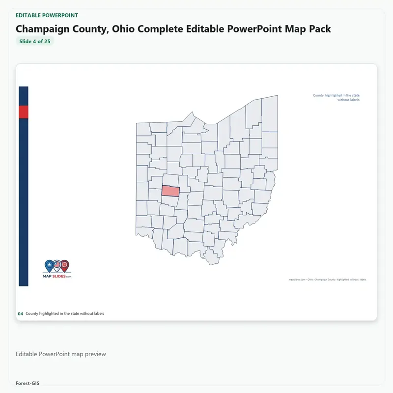 Champaign County, Ohio Editable Map Pack - Image 4