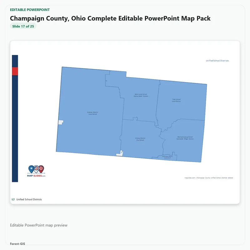 Champaign County, Ohio Editable Map Pack - Image 5