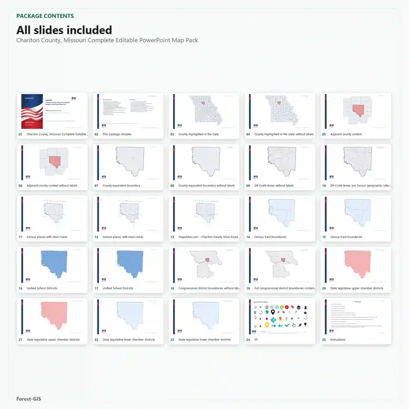 Chariton County, Missouri Editable Map Pack - Image 2