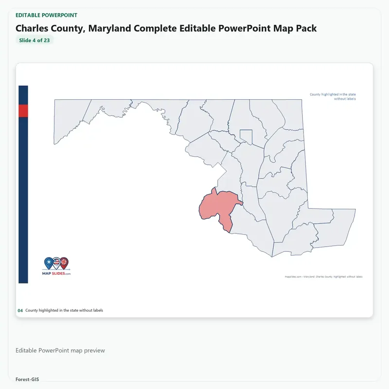 Charles County, Maryland Editable Map Pack - Image 4