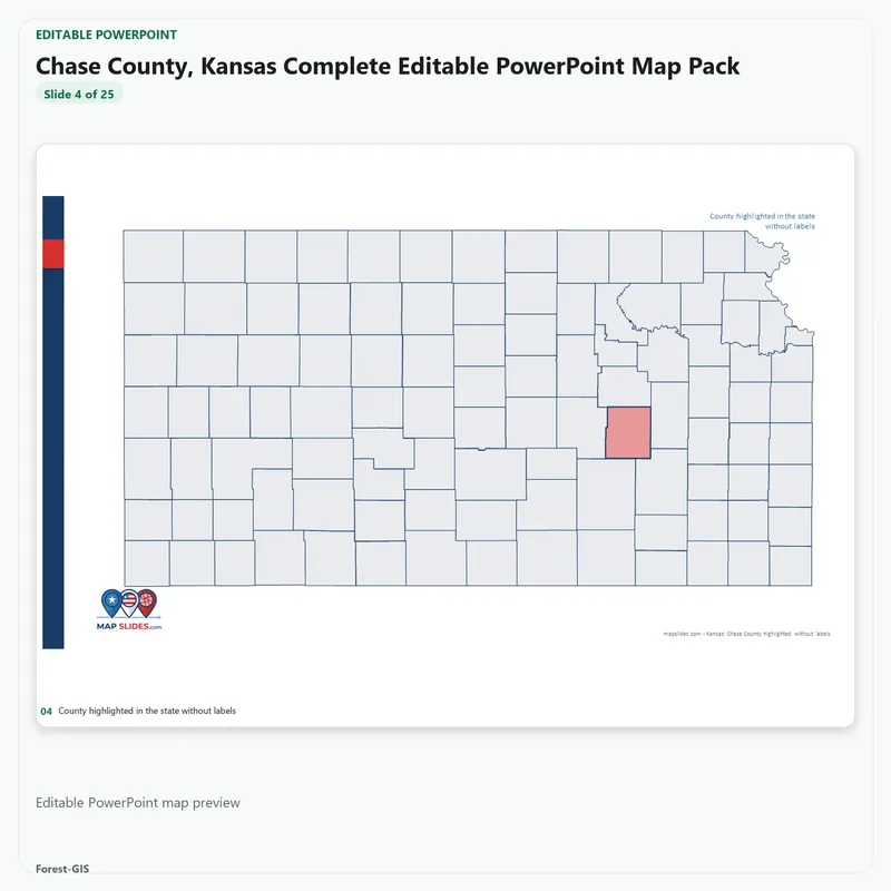 Chase County, Kansas Editable Map Pack - Image 4