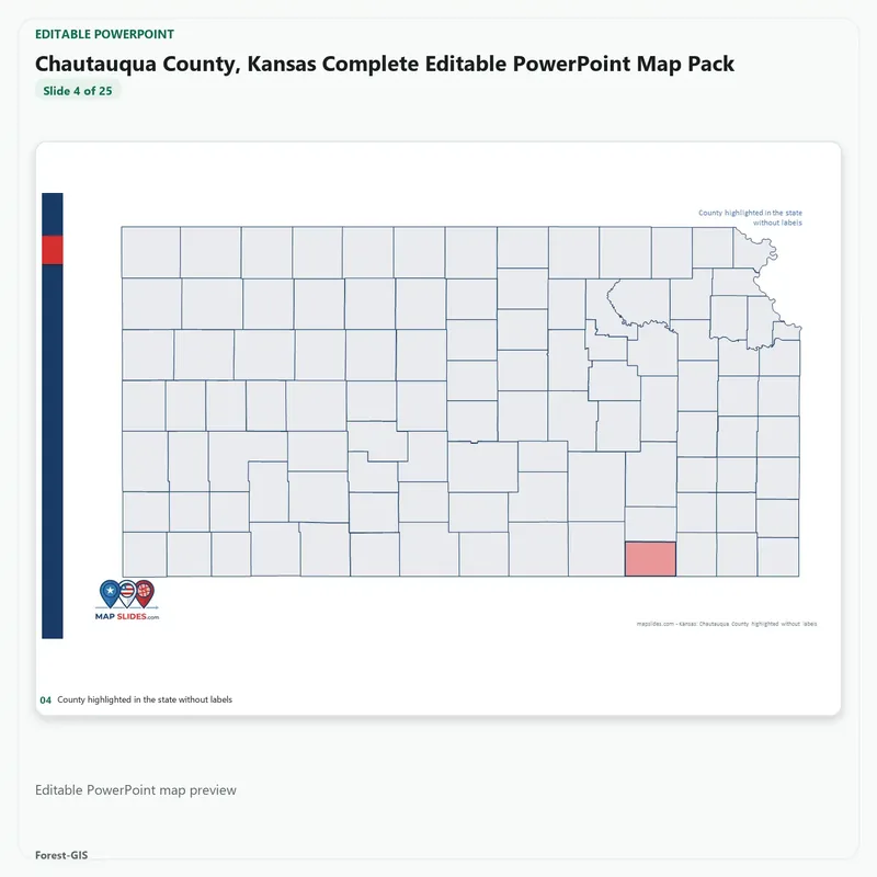 Chautauqua County, Kansas Editable Map Pack - Image 4