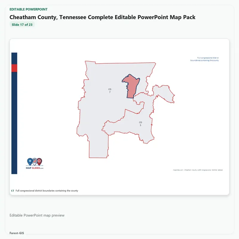 Cheatham County, Tennessee Editable Map Pack - Image 5