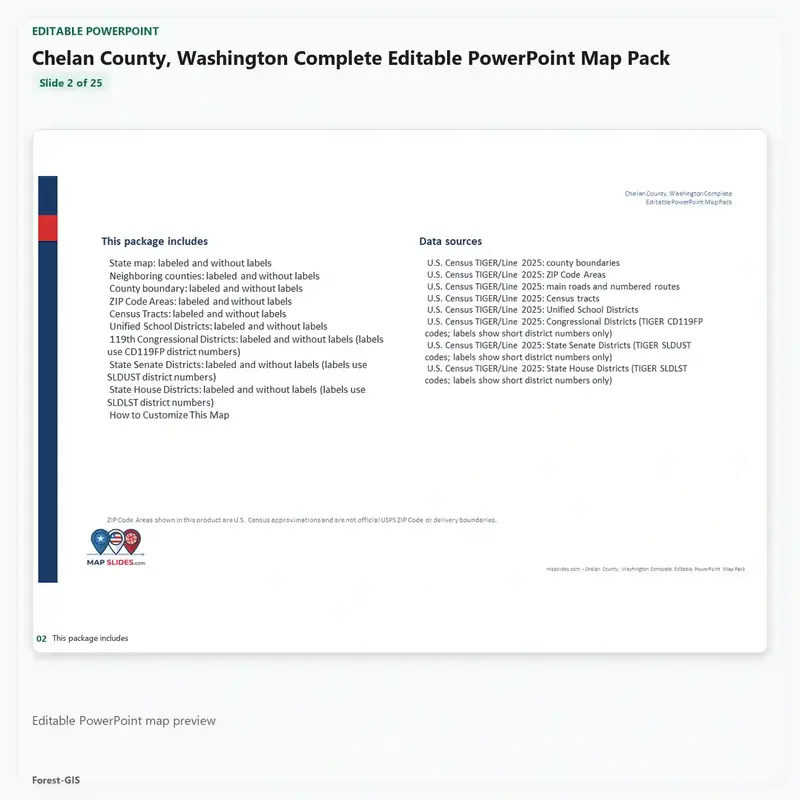 Chelan County, Washington Editable Map Pack - Image 3