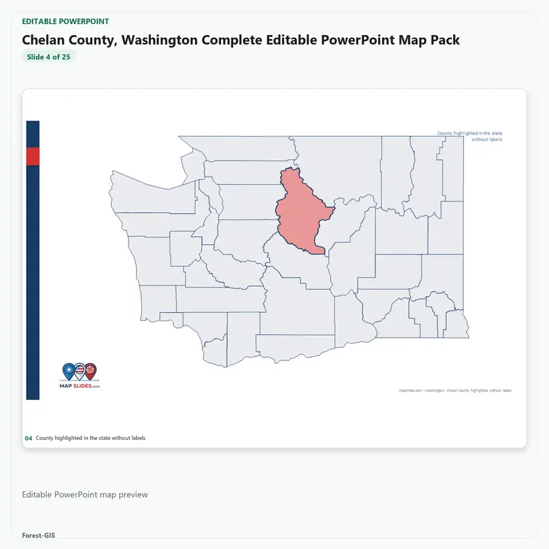 Chelan County, Washington Editable Map Pack - Image 4
