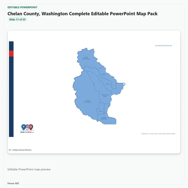 Chelan County, Washington Editable Map Pack - Image 5