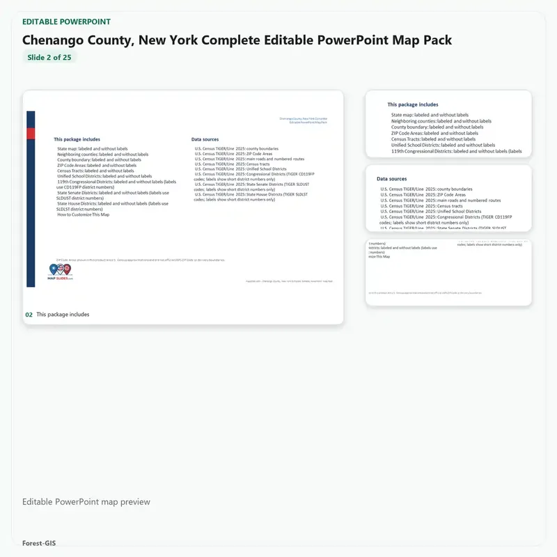 Chenango County, New York Editable Map Pack - Image 3