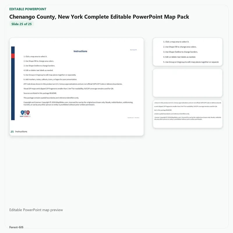 Chenango County, New York Editable Map Pack - Image 5