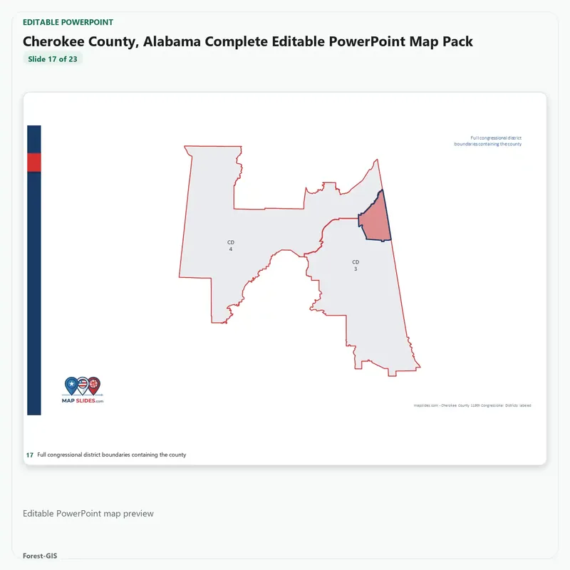 Cherokee County, Alabama Editable Map Pack - Image 5