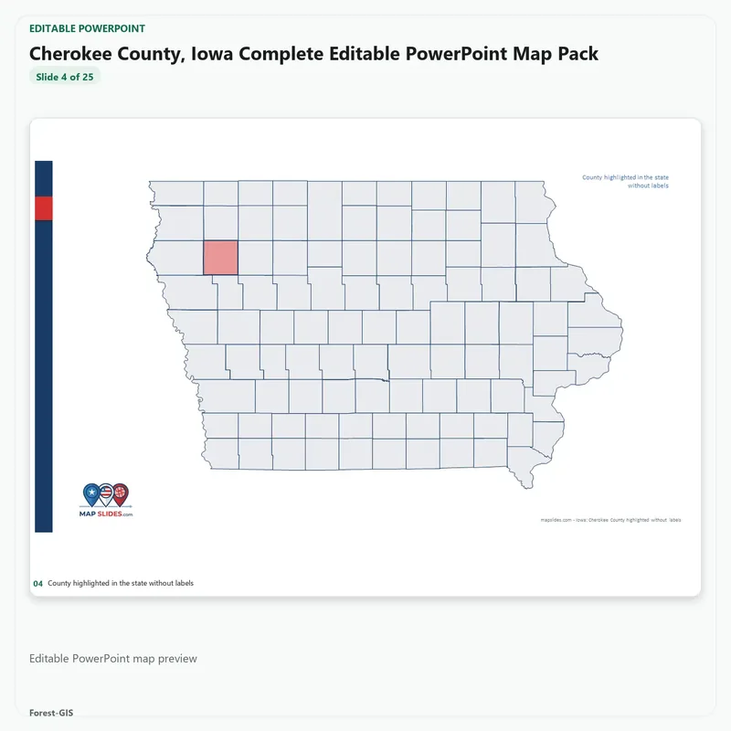 Cherokee County, Iowa Editable Map Pack - Image 4