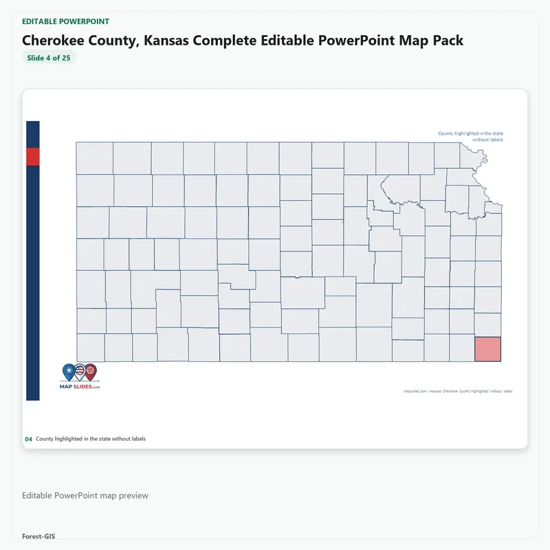 Cherokee County, Kansas Editable Map Pack - Image 4