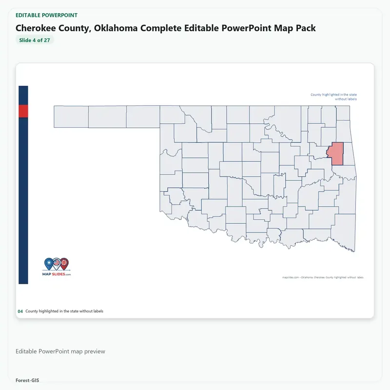 Cherokee County, Oklahoma Editable Map Pack - Image 4