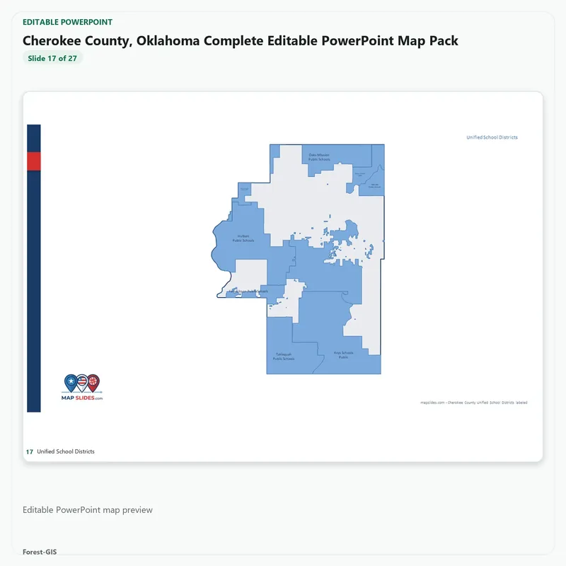 Cherokee County, Oklahoma Editable Map Pack - Image 5