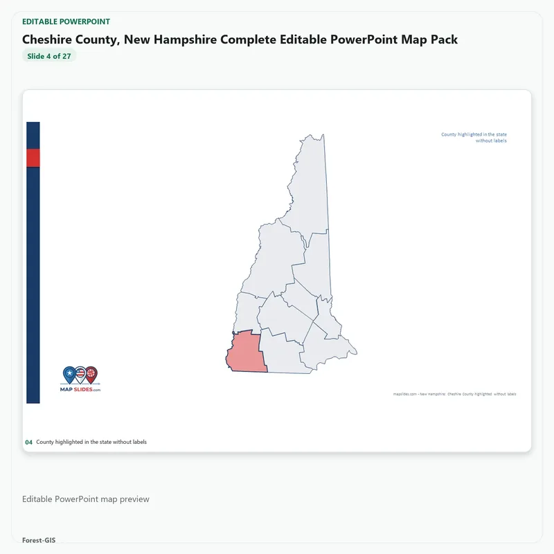 Cheshire County, New Hampshire Editable Map Pack - Image 4