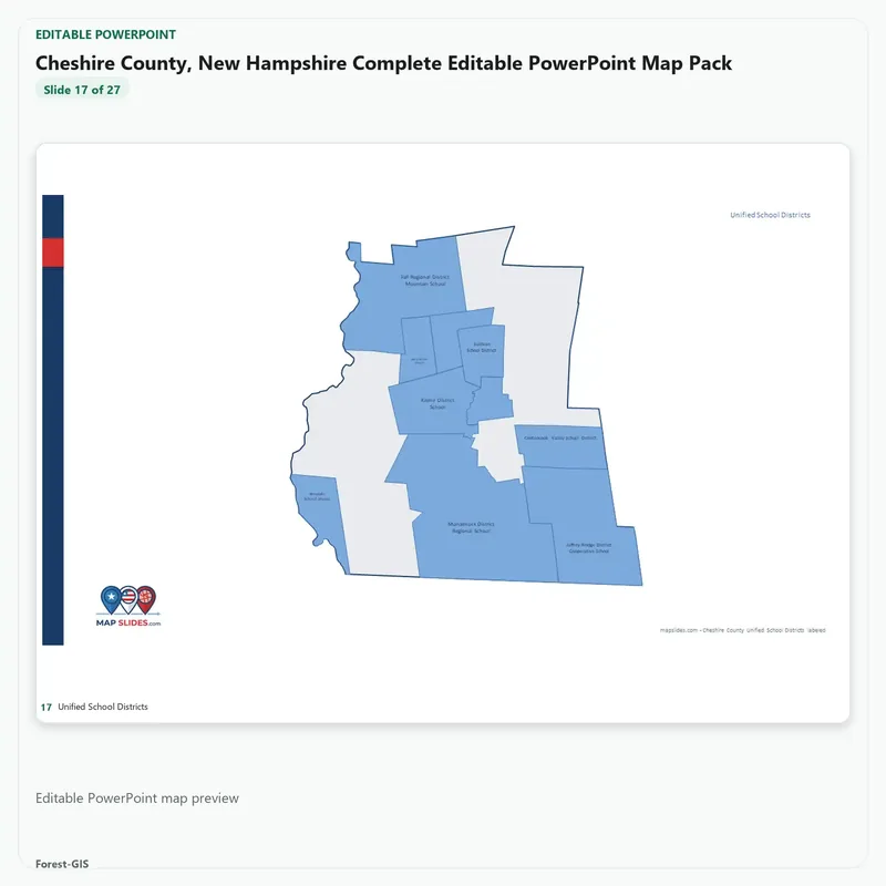 Cheshire County, New Hampshire Editable Map Pack - Image 5
