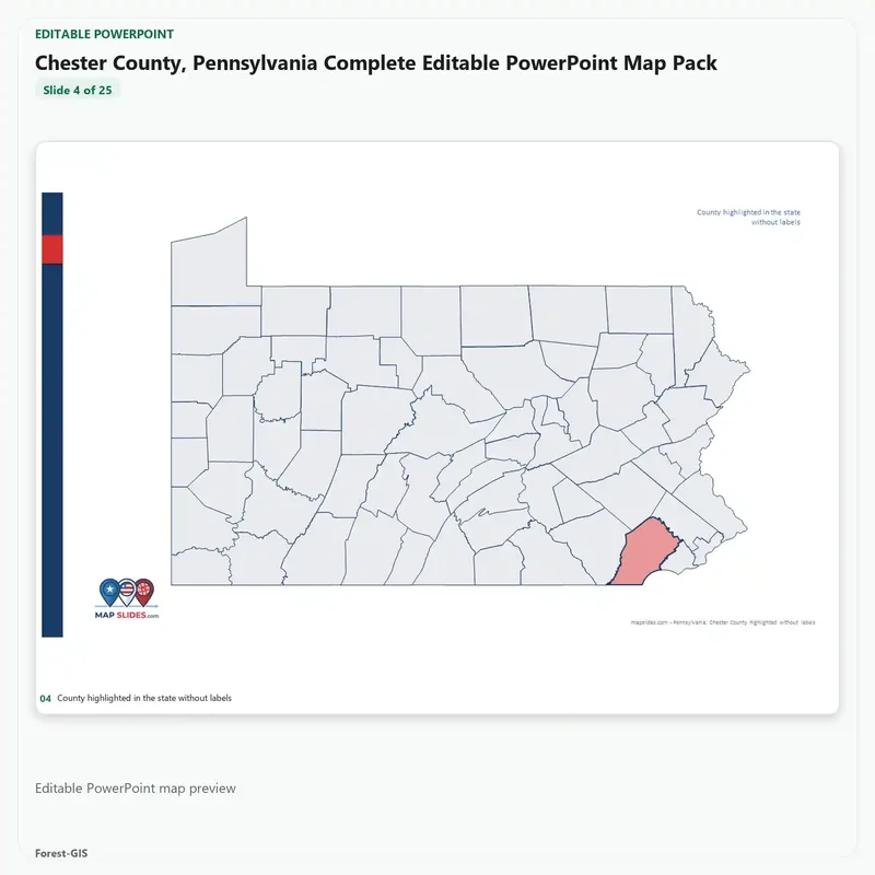 Chester County, Pennsylvania Editable Map Pack - Image 4