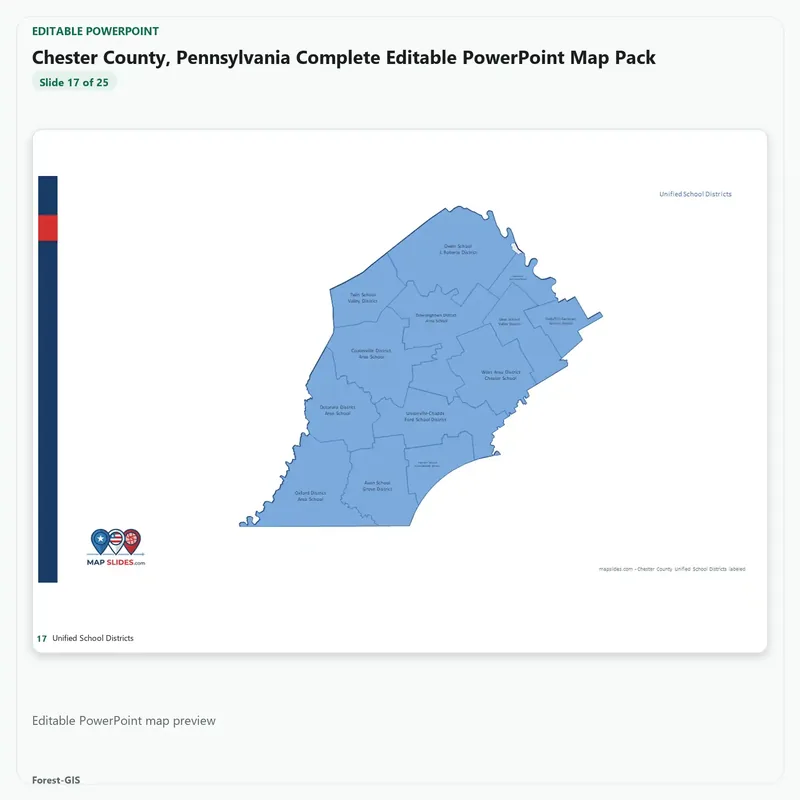 Chester County, Pennsylvania Editable Map Pack - Image 5
