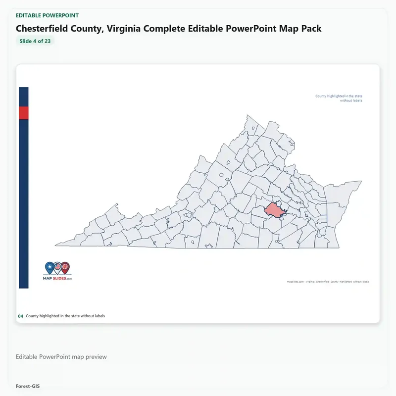Chesterfield County, Virginia Editable Map Pack - Image 4