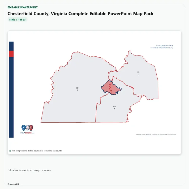 Chesterfield County, Virginia Editable Map Pack - Image 5