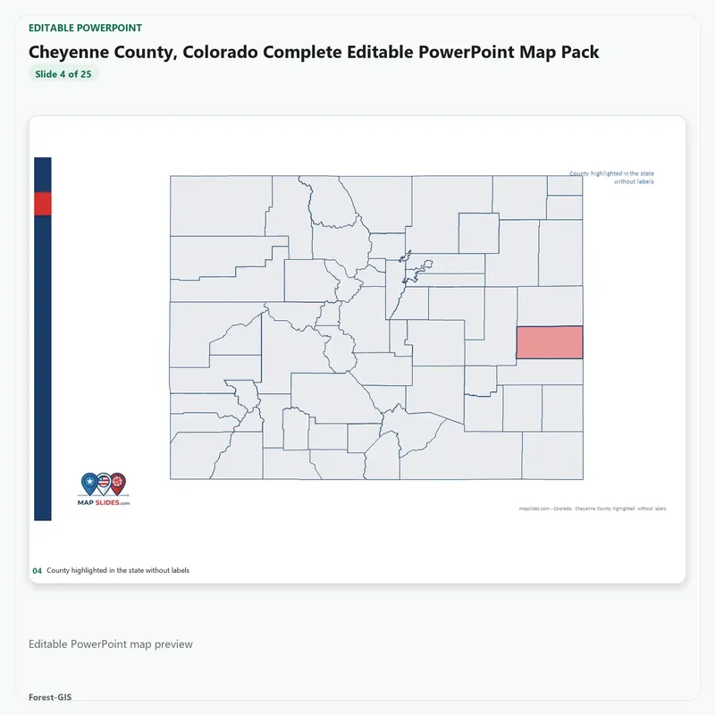 Cheyenne County, Colorado Editable Map Pack - Image 4