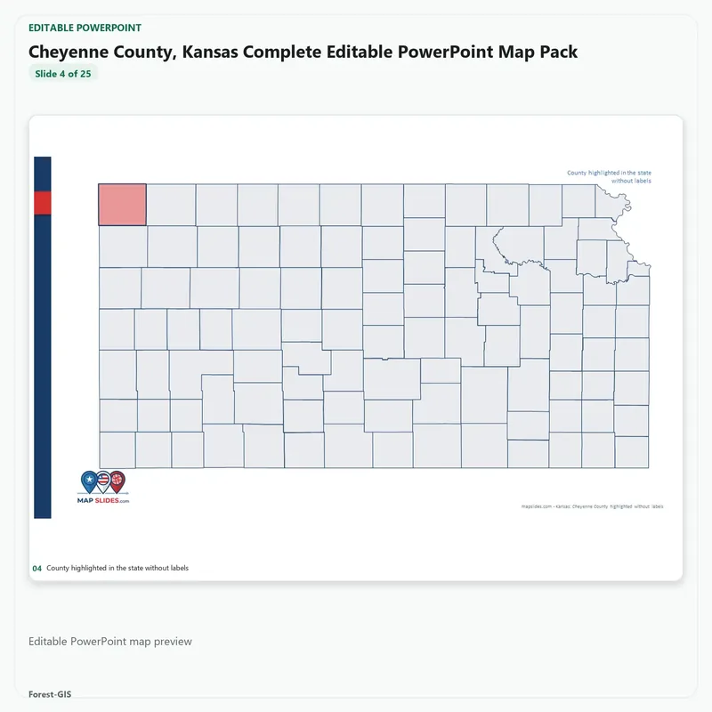 Cheyenne County, Kansas Editable Map Pack - Image 4