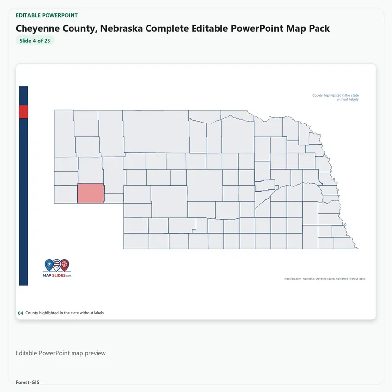 Cheyenne County, Nebraska Editable Map Pack - Image 4