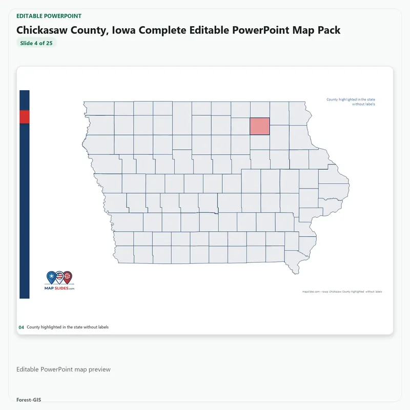 Chickasaw County, Iowa Editable Map Pack - Image 4