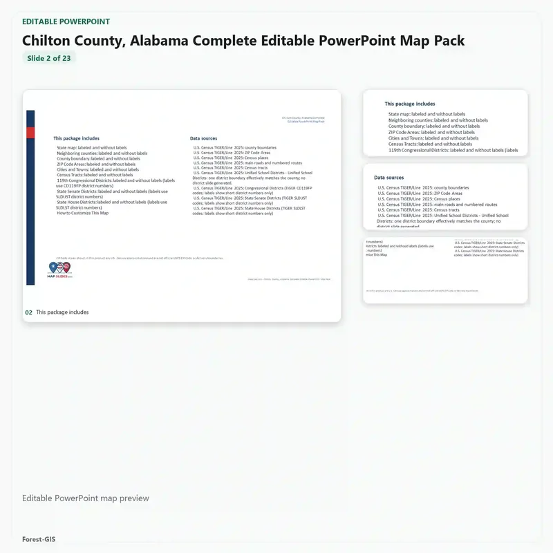 Chilton County, Alabama Editable Map Pack - Image 3