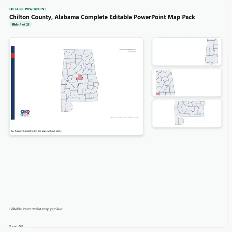 Chilton County, Alabama Editable Map Pack - Image 4