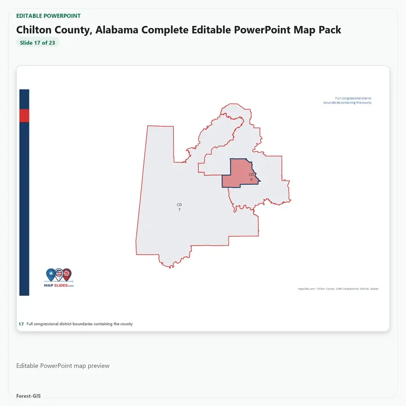 Chilton County, Alabama Editable Map Pack - Image 5