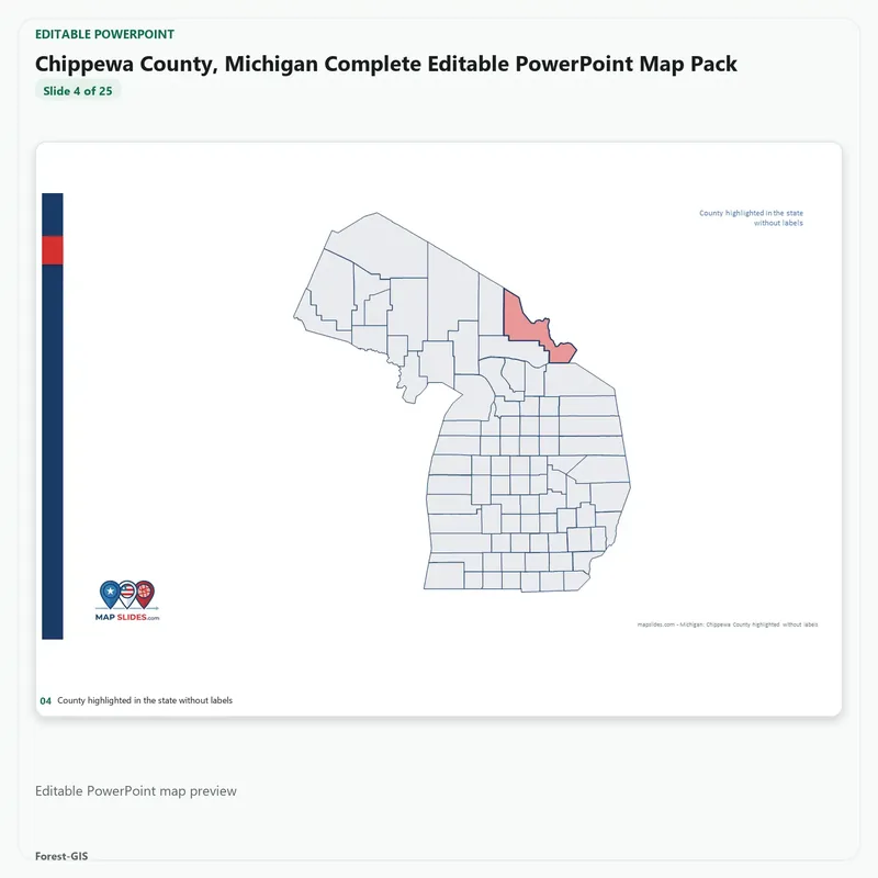 Chippewa County, Michigan Editable Map Pack - Image 4