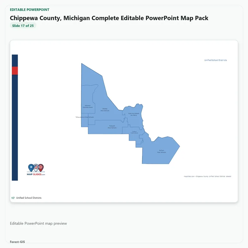 Chippewa County, Michigan Editable Map Pack - Image 5