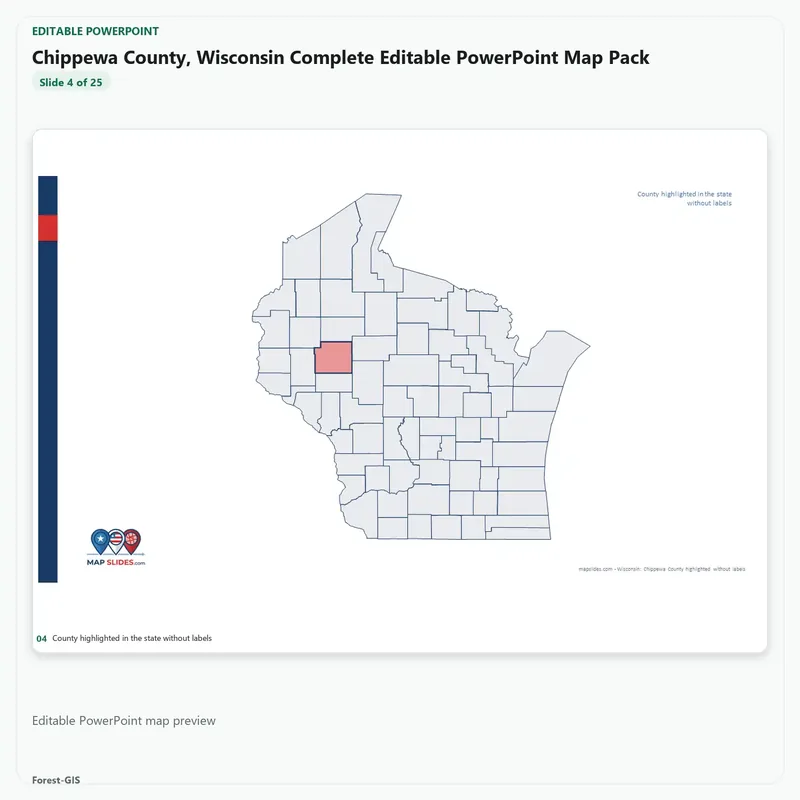 Chippewa County, Wisconsin Editable Map Pack - Image 4