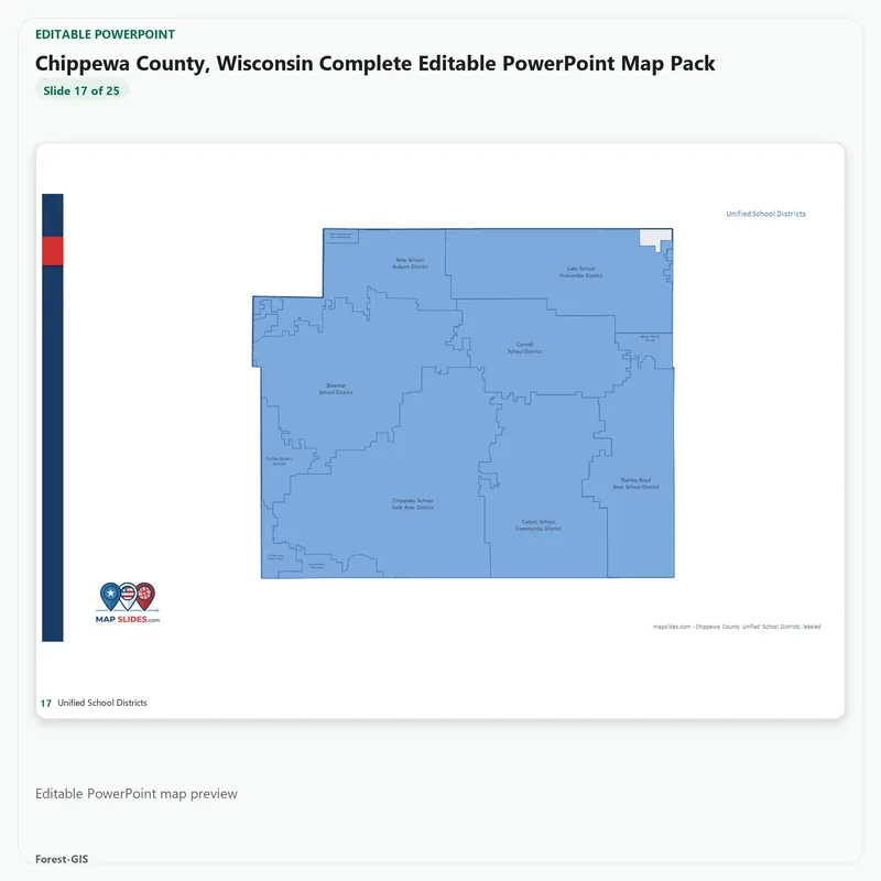 Chippewa County, Wisconsin Editable Map Pack - Image 5