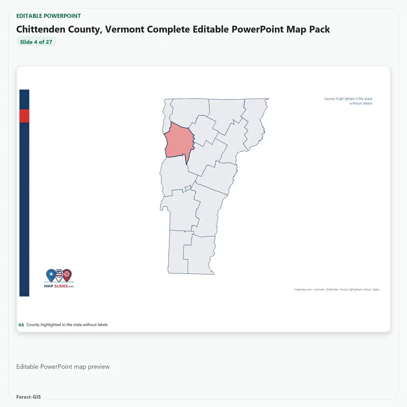 Chittenden County, Vermont Editable Map Pack - Image 4