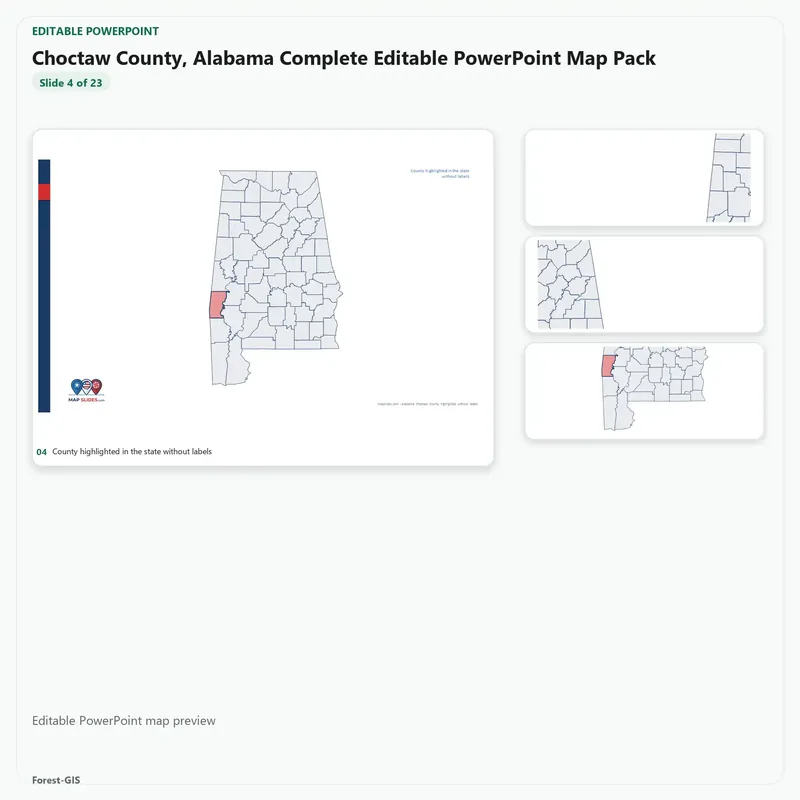 Choctaw County, Alabama Editable Map Pack - Image 4