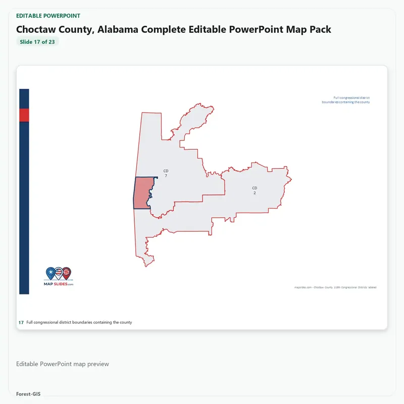 Choctaw County, Alabama Editable Map Pack - Image 5