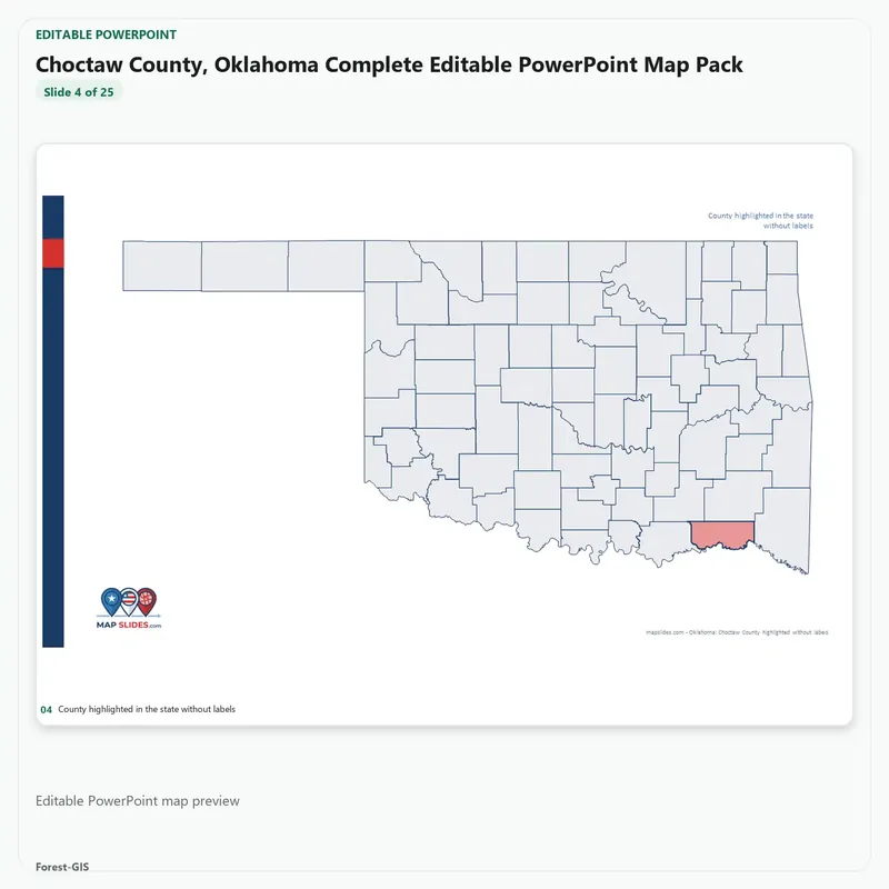 Choctaw County, Oklahoma Editable Map Pack - Image 4