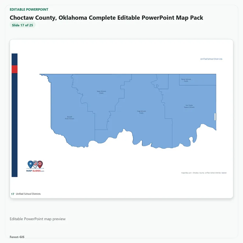 Choctaw County, Oklahoma Editable Map Pack - Image 5