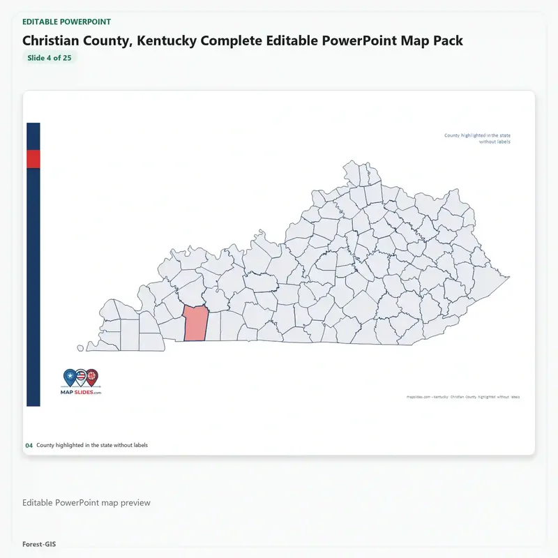 Christian County, Kentucky Editable Map Pack - Image 4