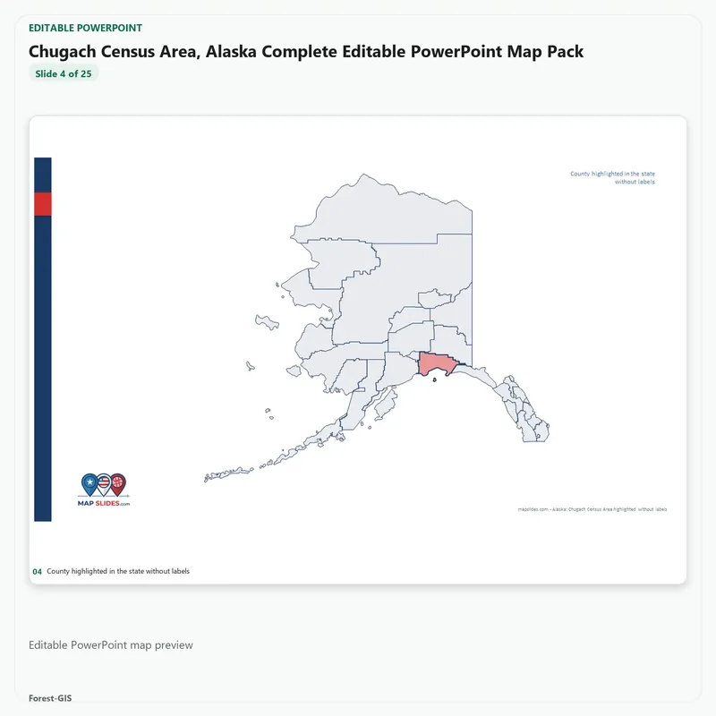 Chugach Census Area, Alaska Editable Map Pack - Image 4