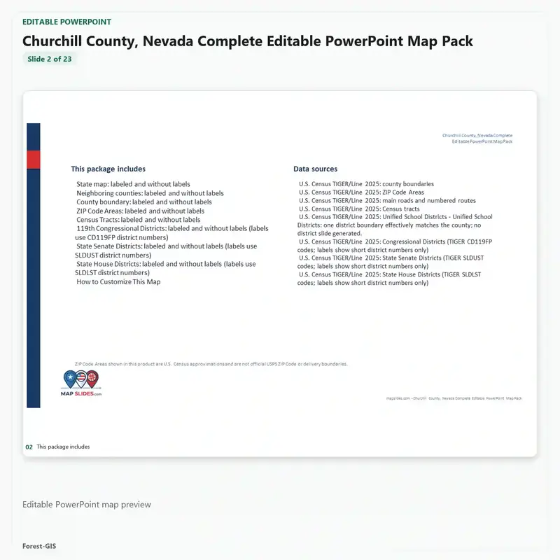 Churchill County, Nevada Editable Map Pack - Image 3