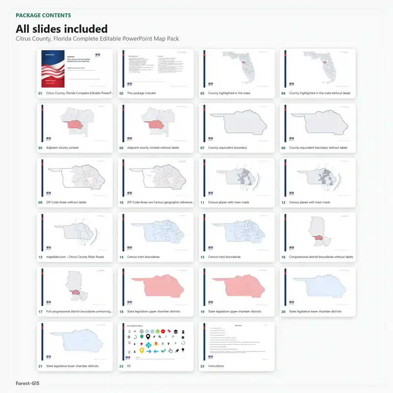 Citrus County, Florida Editable Map Pack - Image 2