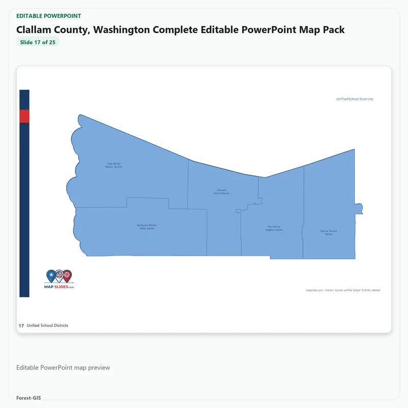Clallam County, Washington Editable Map Pack - Image 5