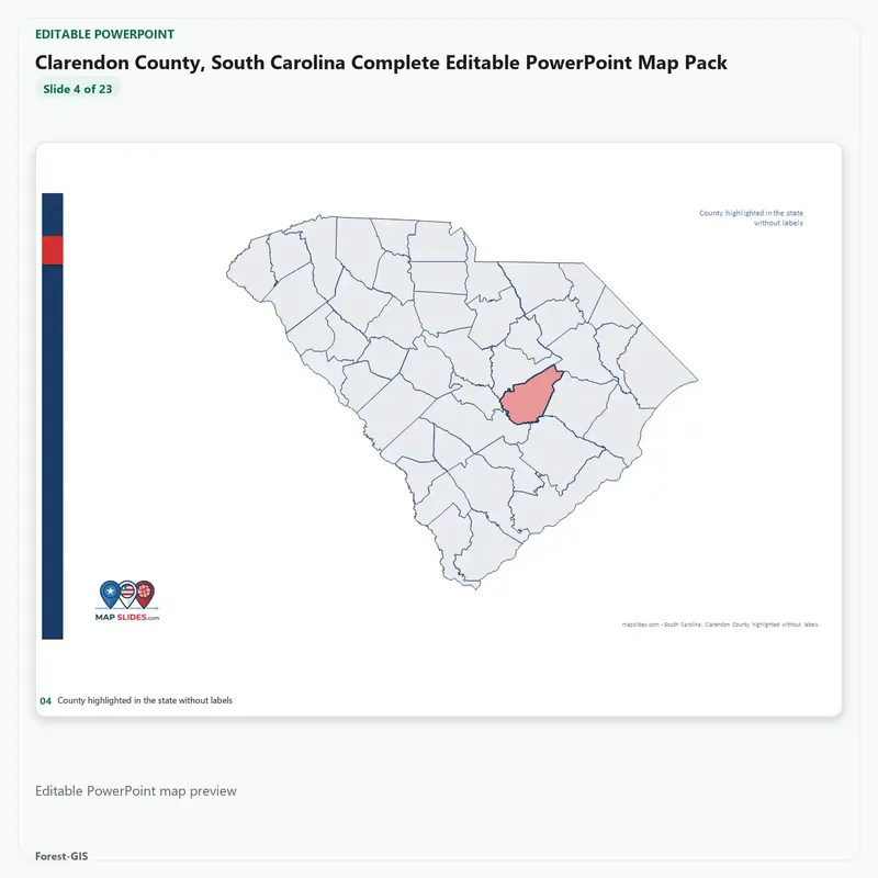 Clarendon County, South Carolina Editable Map Pack - Image 4